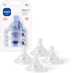 MAM Teats Size 3, Suitable for 4+ Months, MAM Fast Flow Teats with SkinSoft Silicone, Fits All MAM Baby Bottles, Baby Feeding Essentials, Pack of 4