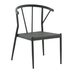 Ebuy24 - Stina Chaise de jardin empilable, noir.