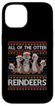 Coque pour iPhone 14 All Of The Otter Pull de Noël avec motif de loutre