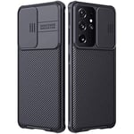 imluckies Coque Compatible pour Samsun Galaxy S21 Ultra 5G 6.8’’,Housse de Téléphone Mince et Léger avec Protecteur de Couverture de Caméra Slide,PC& TPU Étui pour Samsung S21 Ultra,Noir