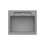 Villeroy&boch - Evier 1 bac villeroy et boch Siluet 60 s Stone CeramicPlus avec vidage automatique - Gris stone CeramicPlus