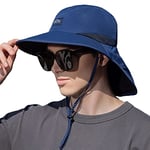 CLAPE Chapeau de Soleil Anti-UV Chapeau de Pêche en Maille avec Protège Nuque Chapeau de Protection Solaire Chapeaux de Randonnée Homme Femme