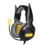 Casque Gaming Batman avec Oreilles Dark Knight détachables pour PS5, PS4, Xbox Series X/S, Xbox One, Nintendo Switch, PC, Mac