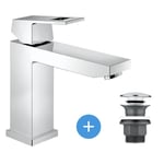 Grohe - Eurocube Set Mitigeur monocommande 1/2' Lavabo Taille m + Bonde clic clac pour lavabo avec trop-plein (23446000-CLICCLAC)