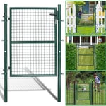 Vingo - Portail de jardin Portillon de Jardin Grillagé, en Acier Galvanisé, Clôture avec Serrure, Porte 150 x 100cm, Vert