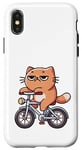 Coque pour iPhone X/XS Chill Cat Chat qui s'ennuie sur vélo