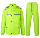 Yukirtiq Combinaison de Pluie Imperméable à Capuche Extérieur Homme Ensemble Veste et Pantalon Imperméables 2 Pièces Manteau Vêtements de Pluie, Vert, XXL