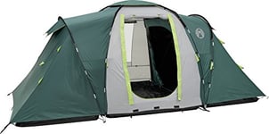 Coleman Spruce Falls 4 Plus Tent, 4 Person Family Tent with BlackOut Bedroom Technology, 4 Man Camping Tent with 2 Extra Dark Sleeping Cabins, 100 Percent Waterproof, Easy to Pitch