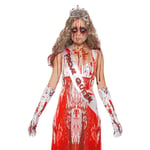 Bloody Prom Queen Kit Halloween Goary Horror Blood Stained Fancy Dress Queen Kit