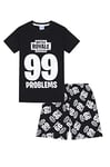 The PyjamaFactory 99 Problems Battle Royale Legend Gaming Cotton SHORT Pyjamas (11-12 Years) Black