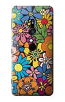 Colorful Hippie Flowers Pattern Case Cover For Sony Xperia XZ3