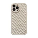 PASUTO Compatible avec iPhone 14 Pro 6.1 inch Coque en Silicone de Luxe en Forme d'onde 3D, TPU Souple résistant à l'eau et Anti-Rayures pour iPhone 13 (Blanc Lait)