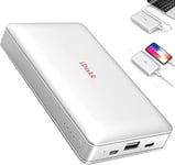 iDiskk 2TB(2000GB) external iPhone Hard drive for iPhone/iPad with built in 10000mah Power bank, 2 in 1 MFi Certified HDD iPhone lightning USB Photo Stick for iOS TYPE-C/Android phones Mac and PCs