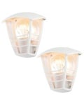 2 Pack of Francis Outdoor 1 Light Die Cast Half Wall Lanterns - White