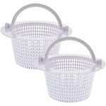 Debuns - Panier rond pour skimmer de piscine hors sol, avec poignée pour Un Retrait Facile, Paquet de 2 - Diam 16 cm - Blanc..