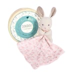 Doudou & Compagnie Pantin avec doudou Lapin en coton bio ROSE