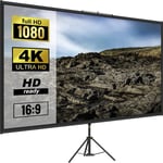 Écran De Toile De Projection Avec Trépied 70 Pouces 4K Hd 16:9 Hauteur Réglable 160 X 95 Cm Infroissable Vidéoprojecteur Cinéma Domicile Extérieur