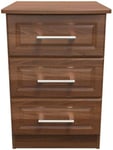 Gina Walnut Effect 3 Drawer Beside Cabinet