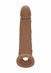 RealRock Penis Sleeve Realistic 9" Extension Cock Sheath Tan Skin Length Girth