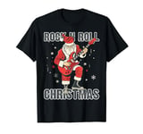 Rock N Roll Christmas Santa Playing Guitar T-Shirt