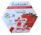 Traditional Cyprus/Turkish Loukoumi Delight Sweet Zacharia 250g - 1x ROSE Flavou