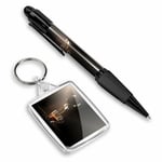 Pen & Keyring (Rectangle) - Espresso Coffee Shop Cafe Machine  #21699