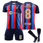 Pedri #8 tröja Fc Barcelona 22/23 säsong hemma fotbollströja set XS