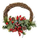 Adventskrans Multifarvet PVC Rattan 30 x 30 x 10 cm