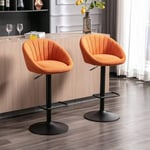 Tabouret de Bar Lot de 2 Chaise Bar Haute en Tissu Tabourets de Comptoir Repose-Pieds 86-108cm