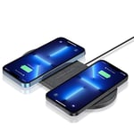 2in1 Dual 20W Wireless Charger Mat Charging Pad For iPhone 15 16 Pro Samsung S24