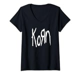 Femme Korn Logo T-Shirt avec Col en V