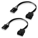 Câble Adaptateur Compatible Avec Corsair Rgb Hub, Lighting Node Core, Commander Core Et Icue Commander Core Xt, Smart Rgb Lighting, Compatible Avec Nzxt Argb Aer2 F-Series Fan (2 X 10cm)