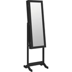 Vidaxl - Armoire à bijoux miroir avec lumières led sur pied noir Noir