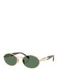 Prada PR65ZS Women's Oval Sunglasses, Pale Gold/Green