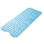 AmazerBath Bath Tub Mat, 39 x 16 inches Non-Slip Shower Mats with Suction Cups and Drain Holes, Bathtub Mats Bathroom Mats Machine Washable, Clear Blue