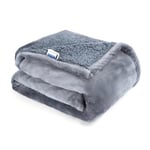 Nobleza Couverture Imperméable pour Chien, M 100 x 75cm Douillette Doux Plaid pour Animaux pour Chien Chat, Lavable en Machine, Réversible, Protection pour Canapé Lit, Gris