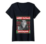 Womens Kevin Smith Jay & Silent Bob Xmas Clitmas Commander Snoogans V-Neck T-Shirt