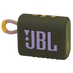 JBL GO 3 Wireless Bluetooth Portable Speaker with Integrated Loop for Travel with USB C Charging Cable, Green