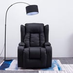 Panana Electric Recliner Chairs Faux Leather Armchair Wind Back Massage Chair Heated Gaming Adjutable Reclining Chair Single Leather Sofa for Living Room Office Lounge (Black)