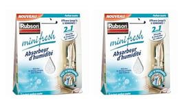 Rubson Minifresh Absorbeur d’Humidité en sachet, spécial placards, tiroirs, penderies, Absorbeur d’odeur 2 sachets parfum neutre de 50 g, Lot de 2