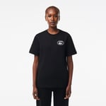 Lacoste T-shirt coton imprimé signature Taille 40 Noir