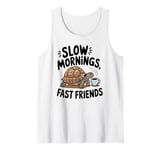 Slow Mornings Fast Friends Coffee Tortoise Tank Top