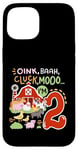 Coque pour iPhone 15 Oink Baa Moo I'm 2 Farm Animals 2ème anniversaire 2 ans