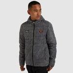 New Ellesse Mens Jacket Lomba Dark Grey Medium Hooded Quilted Winter Puffa