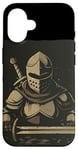 Coque pour iPhone 16 Templier sombre amusant pour les amateurs de chevaliers et les fans médiévaux