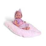 Antonio Juan Poupées Pitu Couple Forêt Fille 26 cm | Poupée Vinyle réaliste avec Coussin en Feuille | Comprend Bonnet et Robe | Idéal pour 2 Ans et Plus | Réf. 84096 | Charme Naturel Collection 2024