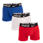 Nike Mens Dri-FIT Essential Micro 3 Pack Boxer Trunks in Red white blue - Multicolour material_polyester - Size Small