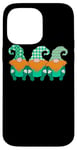 iPhone 14 Pro Max 3 Cute Irish Gnomes Leprechauns Green Shamrocks Plaid Case