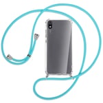 Collier pour Xiaomi Redmi 7A turquoise (A) Etui Coque de protection avec cordon