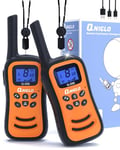 QNIGLO Walkie Talkies for Adults Long Range, Walkie Talkie Kids Rechargeable 8 Channels 2 Way Radio with VOX Function & LED Flashlight, for Outside Adventures, Camping, Hiking(Orange)